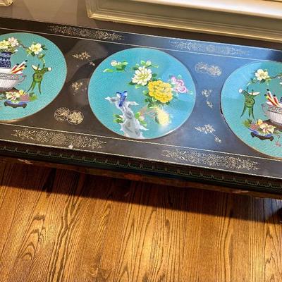 ASIAN BLACK LACQUER COFFEE TABLE