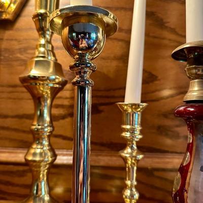 BRASS CANDLESTICK LOT