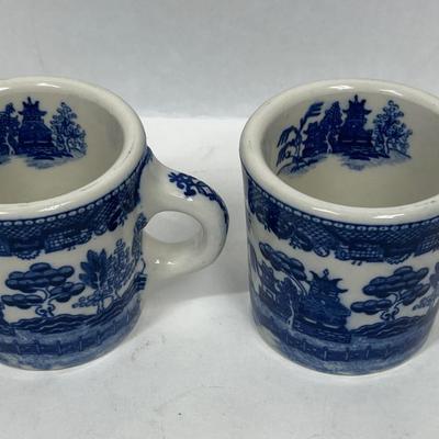 Pair of Japan Blue Willow Coffee Mugs