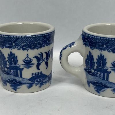 Pair of Japan Blue Willow Coffee Mugs