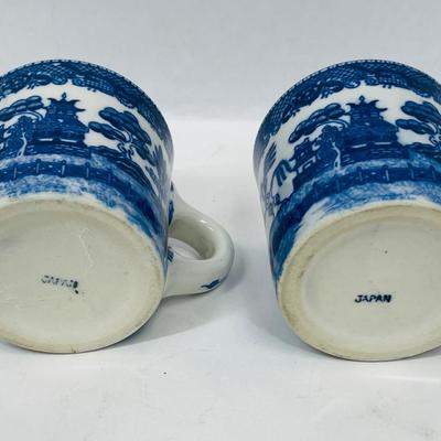 Pair of Japan Blue Willow Coffee Mugs