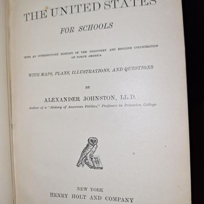 "History of the United Stated" Book circa 1894