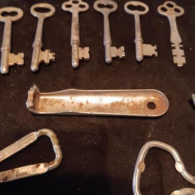 SKELETON KEYS, BOTTLE OPENERS AND COLLAPSIBLE TIN CUP