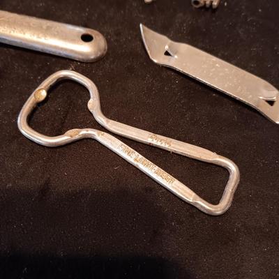 SKELETON KEYS, BOTTLE OPENERS AND COLLAPSIBLE TIN CUP