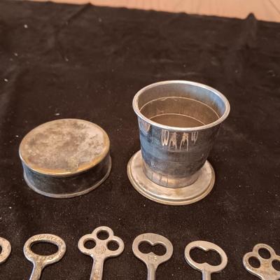 SKELETON KEYS, BOTTLE OPENERS AND COLLAPSIBLE TIN CUP