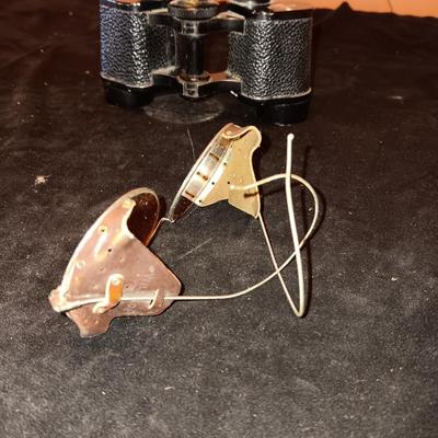 HV CLEMENT BINOCULARS 8X25 AND OLD WELDING & EYE GLASSES