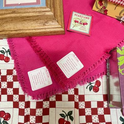 Home Decor Lot: Framed Art, Journal Notebook, Note Cards, Napkins, and more