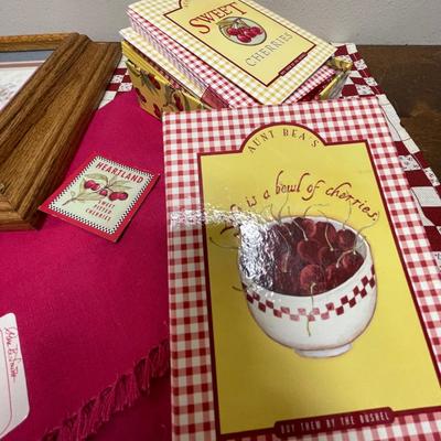 Home Decor Lot: Framed Art, Journal Notebook, Note Cards, Napkins, and more