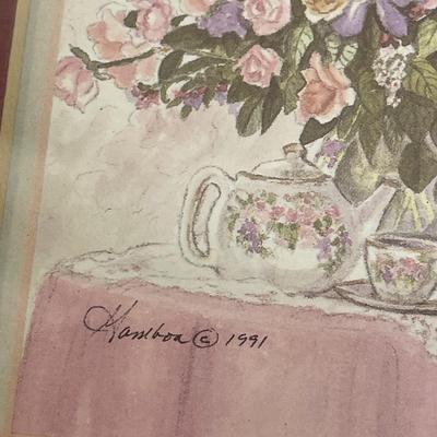 Home Decor Lot: Framed Art, Journal Notebook, Note Cards, Napkins, and more