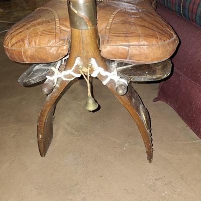 Leather Stamped Ottoman
