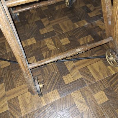 Antique Convertible High Chair on Wheels