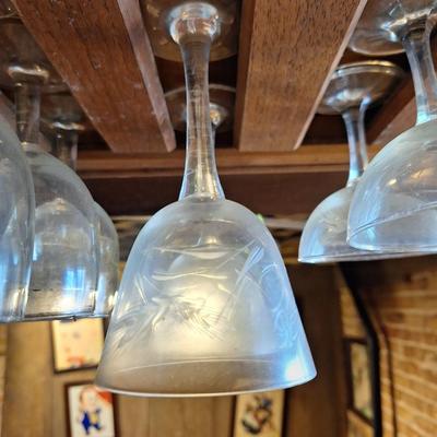 2 "Wheat Leaf" Wine Glasses