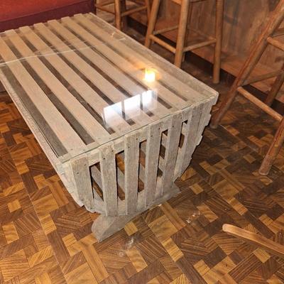 Crate & Glass coffee table