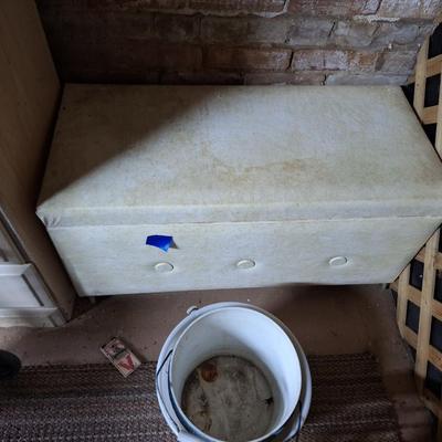 Retro Storage Bench on wheels