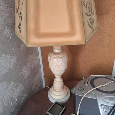Antique Alabaster Table Lamp