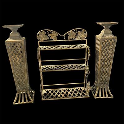 Metal Lattice Candle Holder Set and More (D-BM)