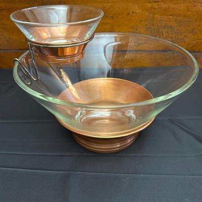 Collection of Copper Toned Bowls & Teapot