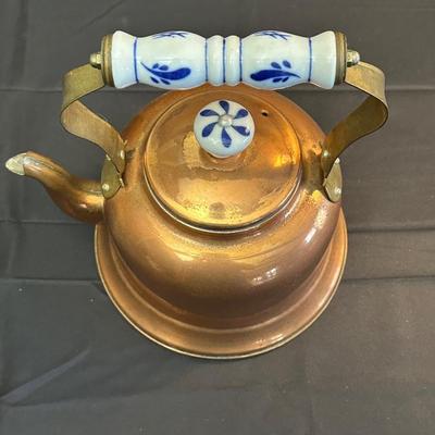 Collection of Copper Toned Bowls & Teapot