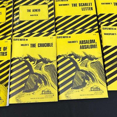 Collection of Books and Cliffs Notes covering Classics by Shakespeare, Faulkner & Dickens