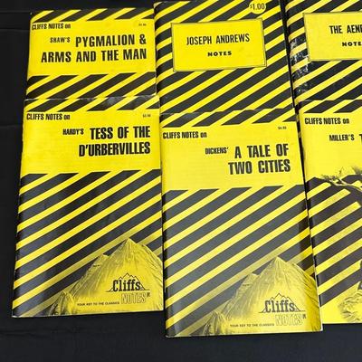 Collection of Books and Cliffs Notes covering Classics by Shakespeare, Faulkner & Dickens