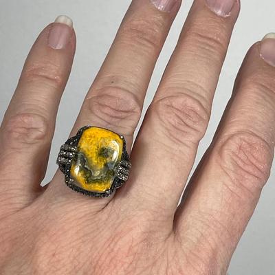 Bumblebee Jasper Sterling Ring7
