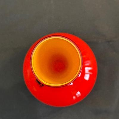 Vintage Carlo Moretti Red Orange Vase