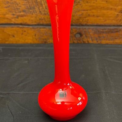Vintage Carlo Moretti Red Orange Vase