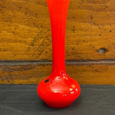 Vintage Carlo Moretti Red Orange Vase
