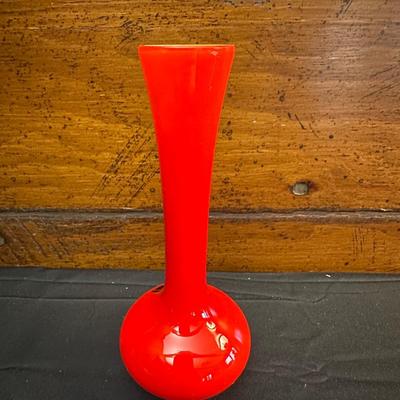Vintage Carlo Moretti Red Orange Vase