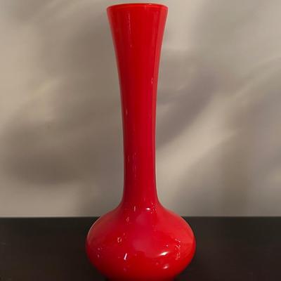 Vintage Carlo Moretti Red Orange Vase