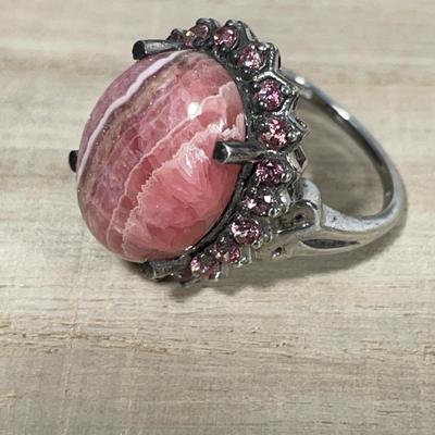 Rhodocrosite Sterling Ring 7