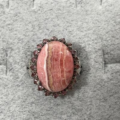 Rhodocrosite Sterling Ring 7
