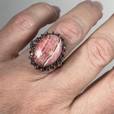 Rhodocrosite Sterling Ring 7
