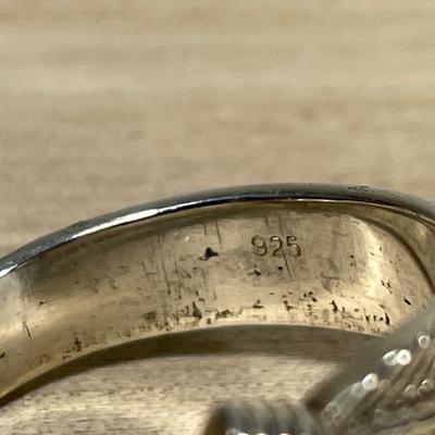 Sterling Feather Wrap Ring with Pearl 9