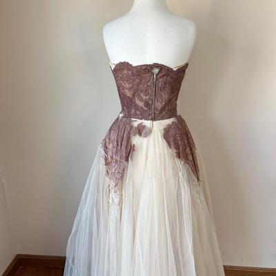 Vintage 1950's Strapless Gown Dress Eveningwear