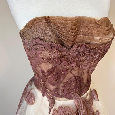 Vintage 1950's Strapless Gown Dress Eveningwear