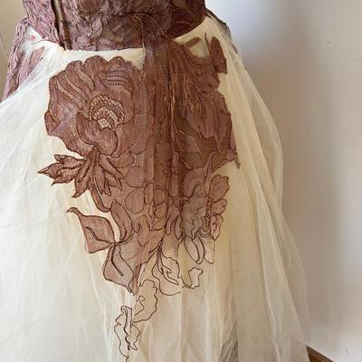 Vintage 1950's Strapless Gown Dress Eveningwear