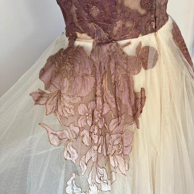 Vintage 1950's Strapless Gown Dress Eveningwear
