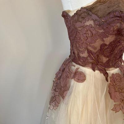 Vintage 1950's Strapless Gown Dress Eveningwear