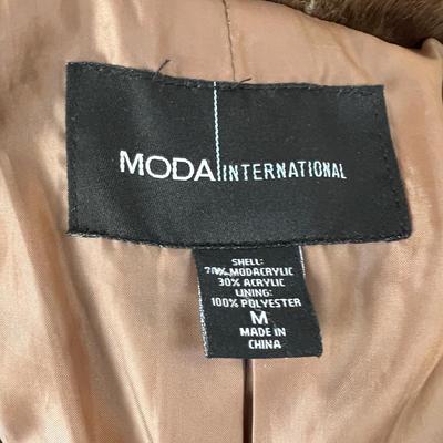 MODA International Fuax Fur Full Length Coat Sz. M