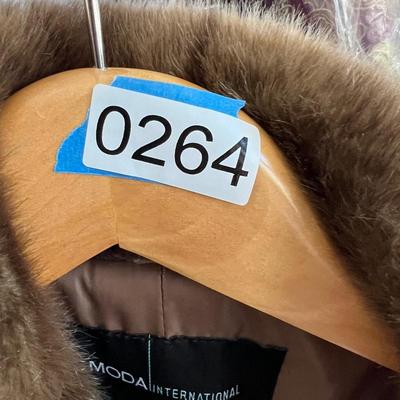 MODA International Fuax Fur Full Length Coat Sz. M