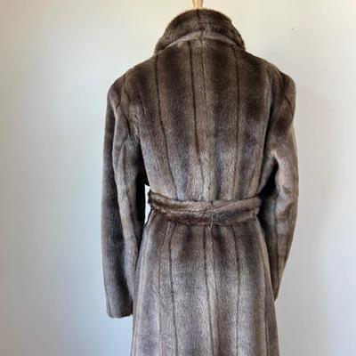 MODA International Fuax Fur Full Length Coat Sz. M