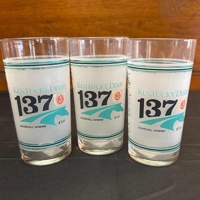 Collectors Glasses from The Kentucky Derby, Linen Placemats & Napkins