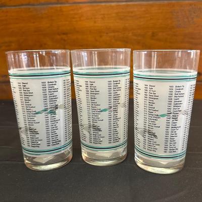 Collectors Glasses from The Kentucky Derby, Linen Placemats & Napkins