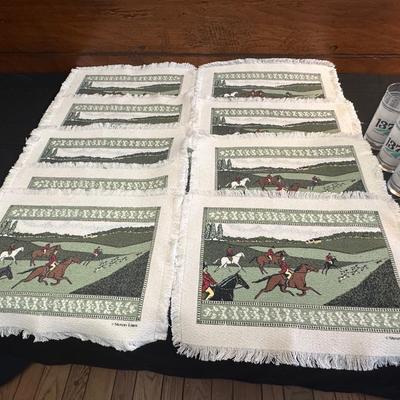 Collectors Glasses from The Kentucky Derby, Linen Placemats & Napkins