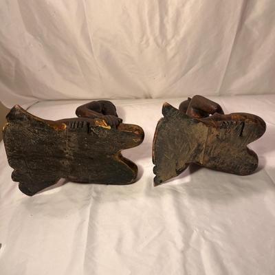 Pair of Wooden Burmese Monk Statues (LR-RG)