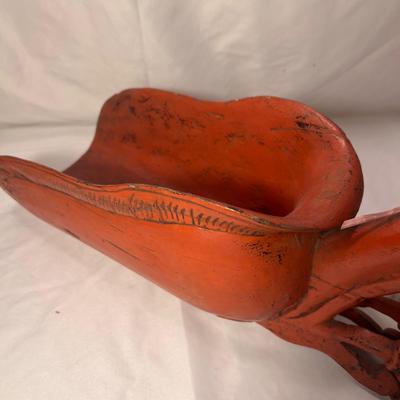 Intricately Carved Wooden Burma Grain Scoop (LR-RG)