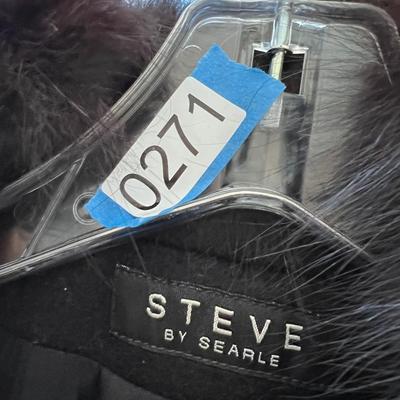 Designer Steve by Searle Cashmere Blend Fox Fur Trim Coat