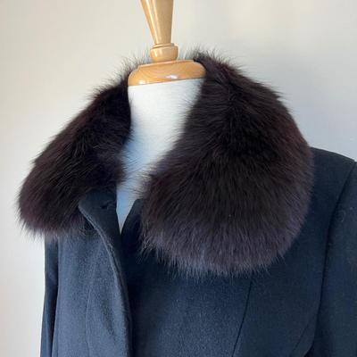 Designer Steve by Searle Cashmere Blend Fox Fur Trim Coat