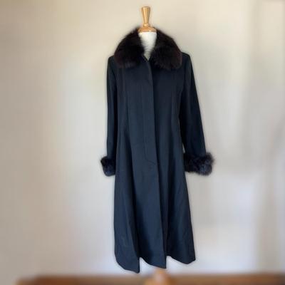 Designer Steve by Searle Cashmere Blend Fox Fur Trim Coat